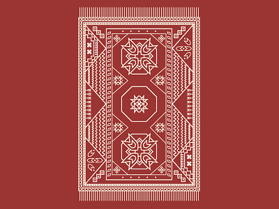 rug screenprint template carpet illustration lines orient tapestry