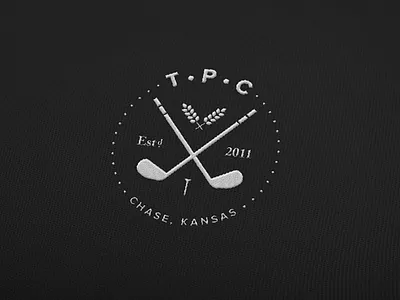 TPC Rough Draft badge clubs golf logo tee
