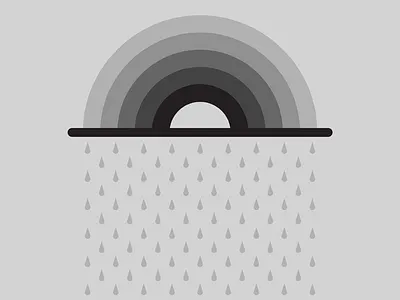 Sad Rainbow geometric grey illustration linework minimal modern rain rainbow sad