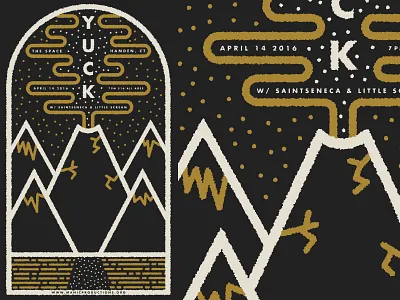 Yuck/Saintseneca - Silkscreen Poster gigposter modern mountain poster saintseneca screenprint silkscreen simple volcano yuck