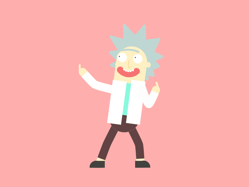 TINY SAUSAGE RICK! middle finger rick and morty rubberhose tiny rick