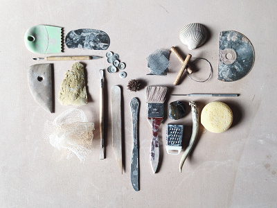 I <3 Clay art ceramics clay clean desaturated heart love minimal photo photography simple tools