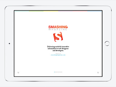 Smashing Magazine | iPad Magazine Mockup (2015) article colour font ios ipad layout magazine mockup serif simple style typography