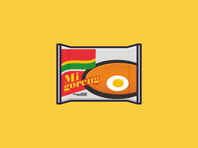 Mi Goreng Indofood flatdesign food illustration indonesia noodle pack