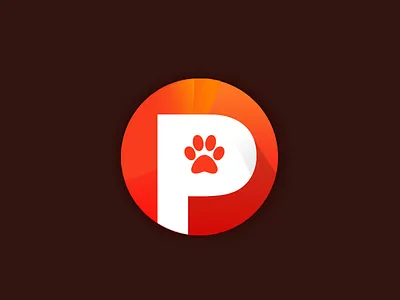 Pets logo android app animal app logo iphone app logo material orange paw pet pet logo pets shadow