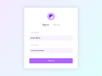 Login form gradient login