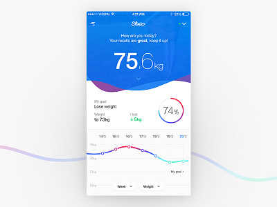 Slimico Dashboard app application chart dashboard design fit interface iphone slim ui ux weight