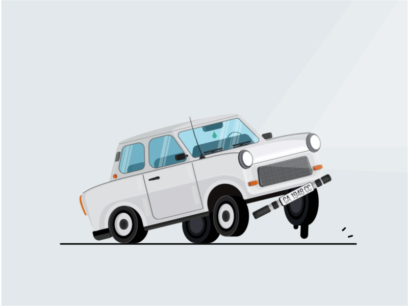 Trabant animation car cars flat gray isometric lowrider motion socialistic soviet trabant vector