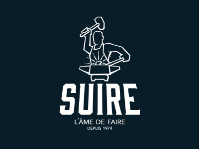 Suire identity logo metal
