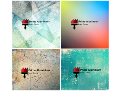 Prime Aluminium logo background colorful red