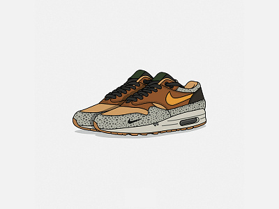 Air Max 1 Safari air max air max day airmaxday atmos illustration kick posters nike safari sneakers