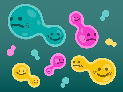 Moody Amoebas amoeba happy illustration organism sad vector