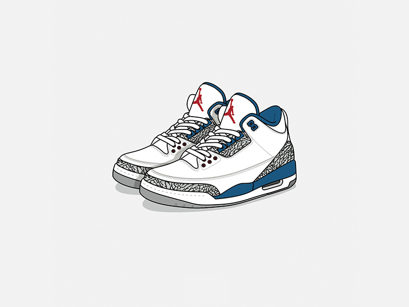 jordan retro 3 drawing