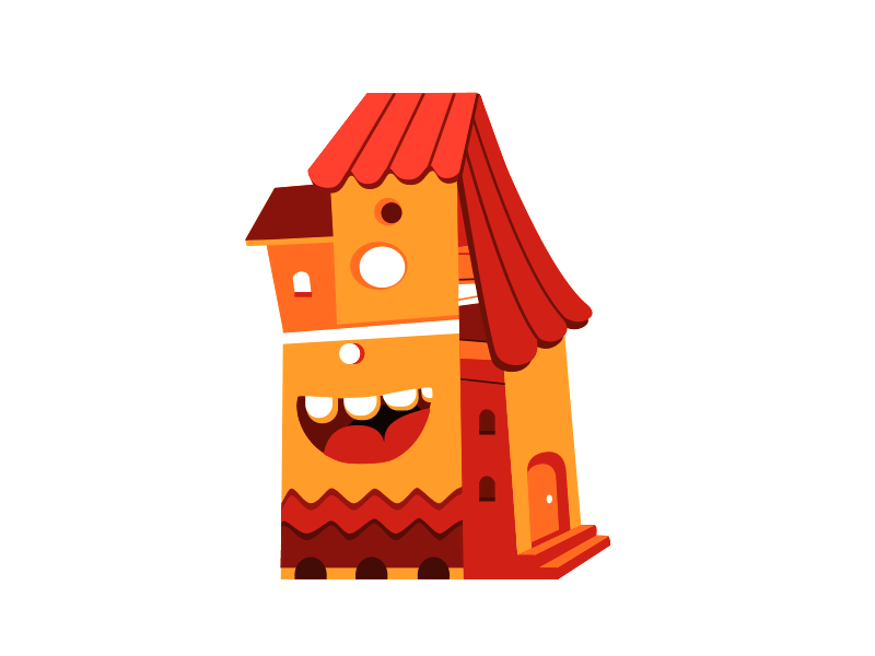 The House That Sneezed animation appear build character emotions eyes gif house smile sneeze teeth