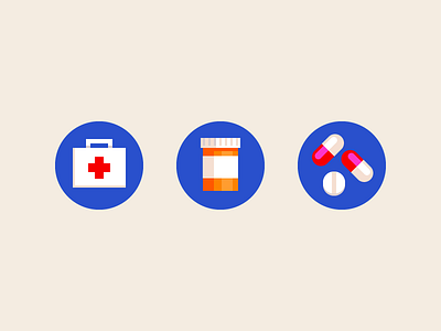 Medical Assistance container drugs icons interface medical pills prescription web