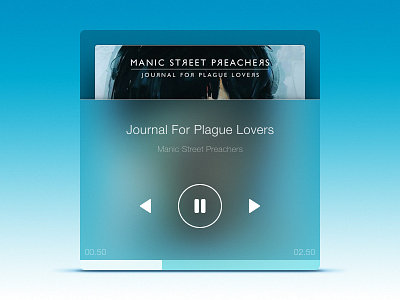 Mini Music Player album blue cover frost mini music music player ui