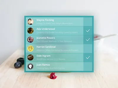 Mail widget checkbox mail ui