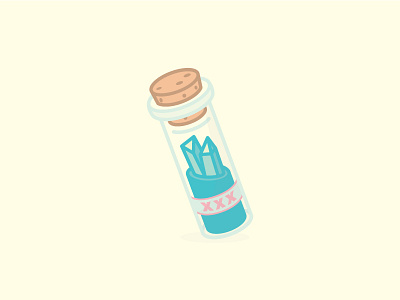 Blue ice bottle create medicine slime the cure thick lines vector