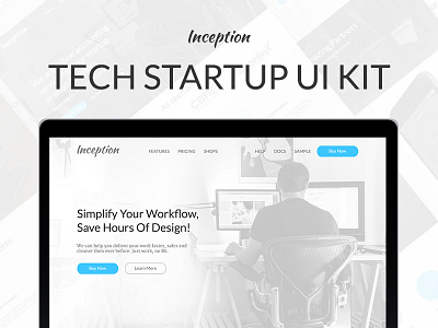 Inception Ui Kit blog photoshop start up startup tech technology ui ui kit ux web web design website