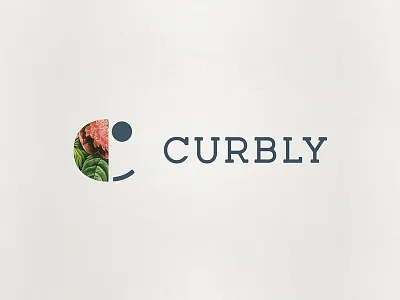 Curbly c custom flower identity logo smiley face typeface