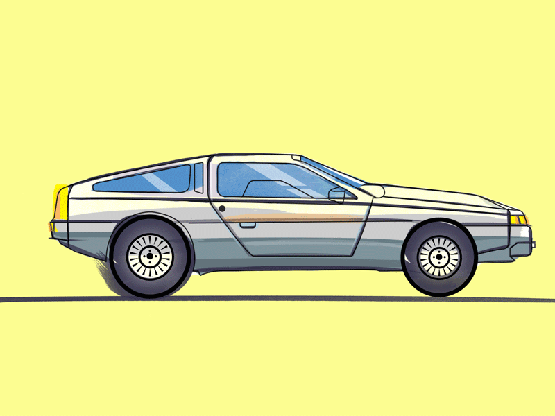 Delorean inspiration! abstract blog car drawing illustration retro watercolor