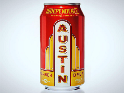 Austin Amber austin beer can craft design independence neon package texas type