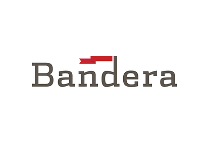 Bandera apartment development logo concept apartments bandera flag real estate red