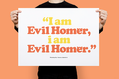 “I am Evil Homer!” | Typographical Poster devil font graphics poster serif simple simpsons television text typography