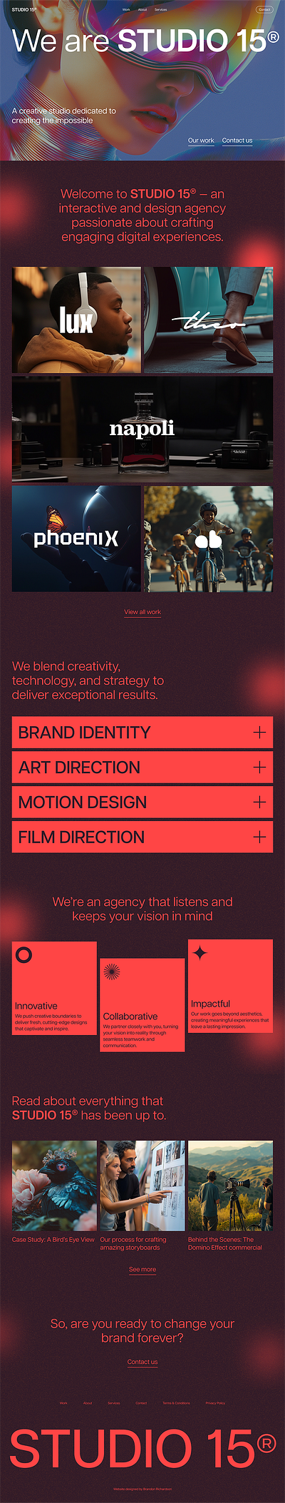 Studio 15 Agency agency creative agency creative studio design design agency figma landing page marketing studio uiux design web design website design