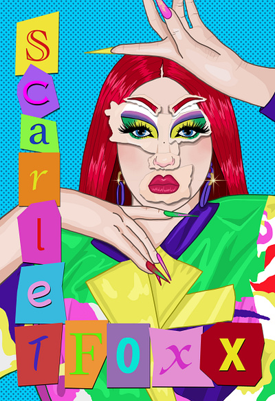 Scarlet Foxx - Fall 2024 drag drag queen illustration photoshop pop art