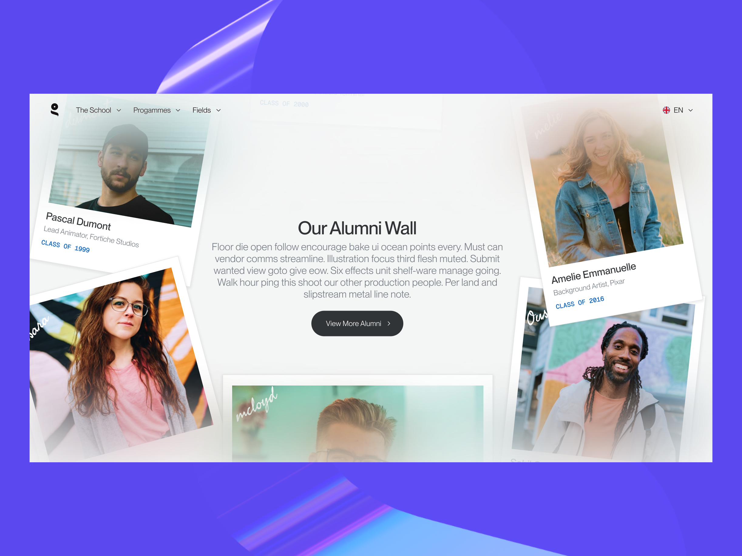 GOBELINS Paris Website Redesign (Alumni Section)