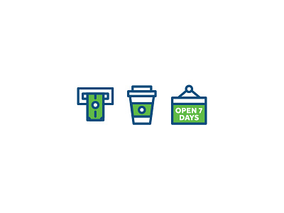 Bank Icons atm bank banking coffee iconography icons illustrations money sign