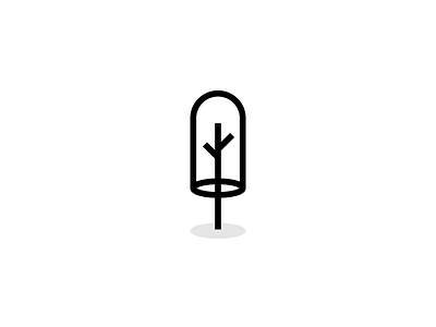 Tree clean flat icon line simple tree web