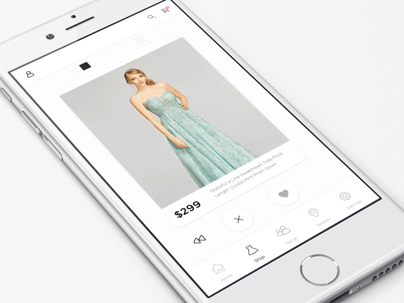 Tinder experience of shopping animation like mobile shopping tinder ui ux