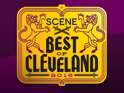 BOC Color badge branding lion logo medieval shield sword