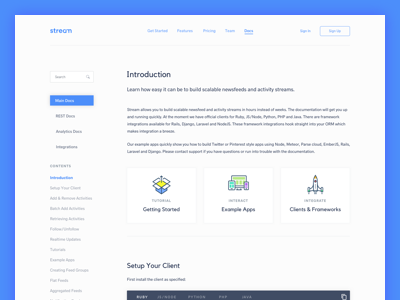 Stream Docs docs guides learning ui