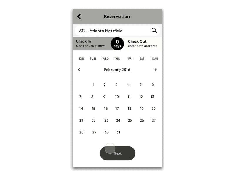 Reservation Flow mobile ui principle ui ux wireframes