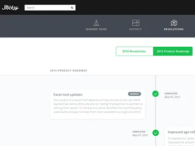 Stocksy United Product Roadmap product design stocksy united timeline uiux design