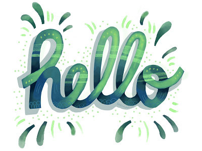 Hello Dribbble! 3dtype dimensional type handlettering illustration lettering modern calligraphy script type design typography