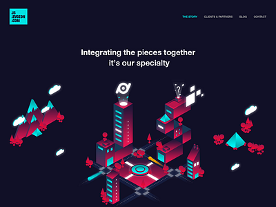 Proposal for our JS department design isometric javascript js landing landingpage neon web webdesign