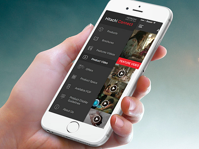 Hitachi menu product design navigation side video