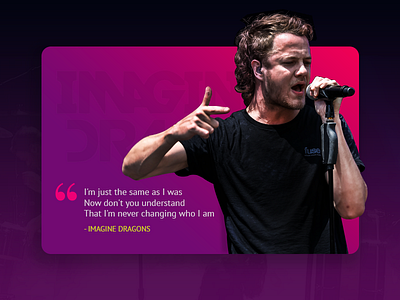 Imagine Dragons dan reynolds gradients imagine dragons life material minimal music purple quotes trendy ui ux
