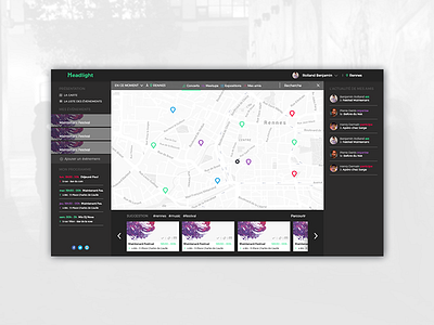 Headlight - Map Design concept design event find map webdesign