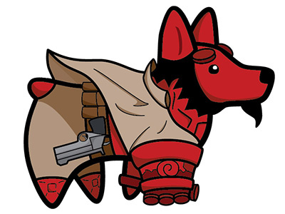 Hellboy Corgi comic corgi hellboy illustration tattoo vector