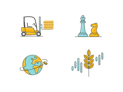Finance icons chess coin finance forklift globe icon design icons wheat