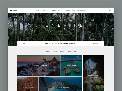 Travel Portal Homepage clean holiday landing minimal portal slovakia tenerife travel traveling vacation