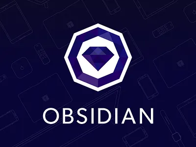 Obsidian Is Here! android branding devices diamond icon ios logo obsidian product vector web website