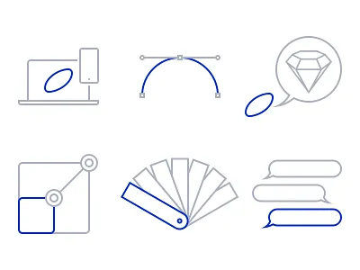 Icons bubble computer flat icon palette resize speech vector