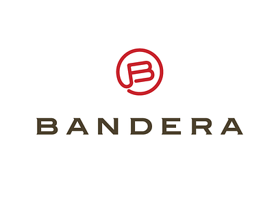Bandera logo concept 3 apartments b bandera brand brown real estate red