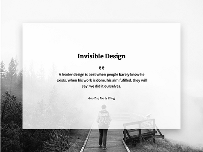 Invisible Design